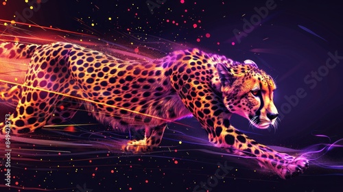 illustration light speed of cheetah