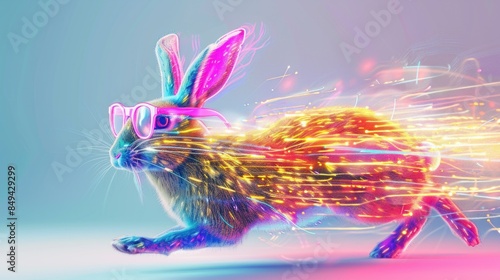 illustration light speed of rabbit