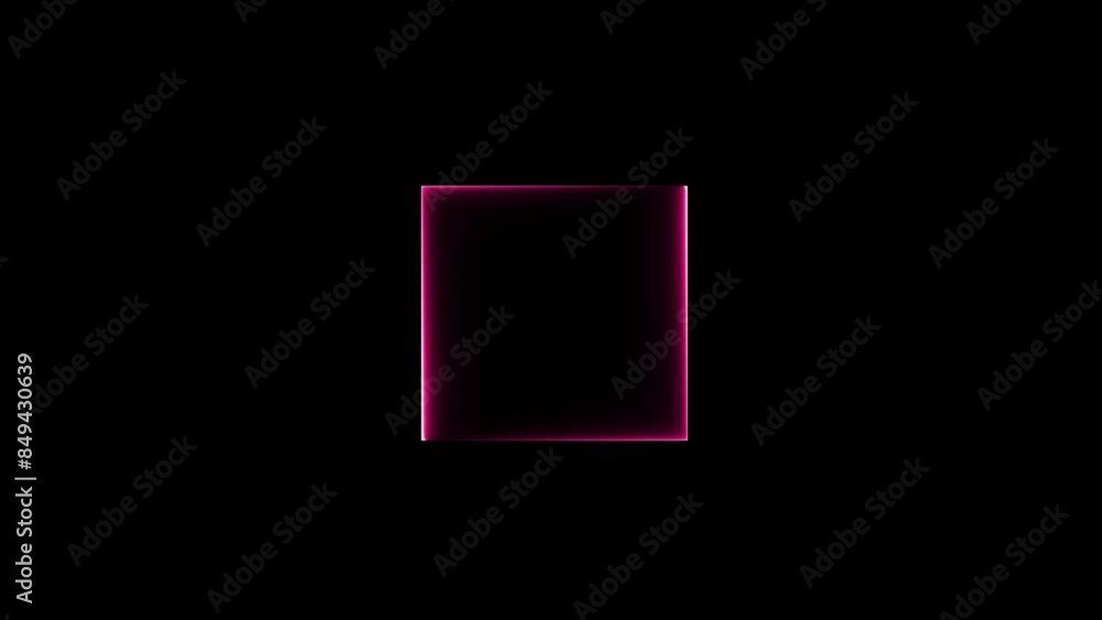 Glowing neon square frame animation and seamless loop background. Glowing neon square frame animation and seamless loop background.