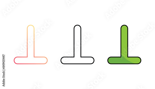 Perpendicular icon design with white background stock illustration