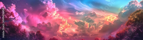 Vibrant Rainbow Hued Clouds...
