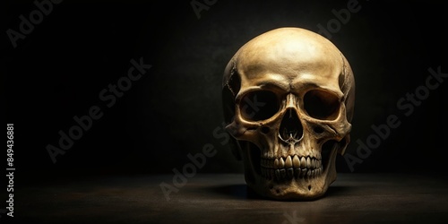 Skull isolated on black background , death, Halloween, spooky, anatomy, scary, macabre, dark, horror, skeleton, symbol
