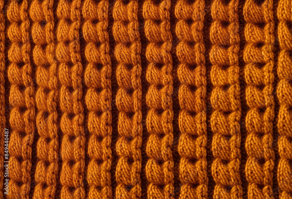 Close-up of a brown knitted sweater with a detailed texture Close-up of a brown knitted sweater with a detailed texture