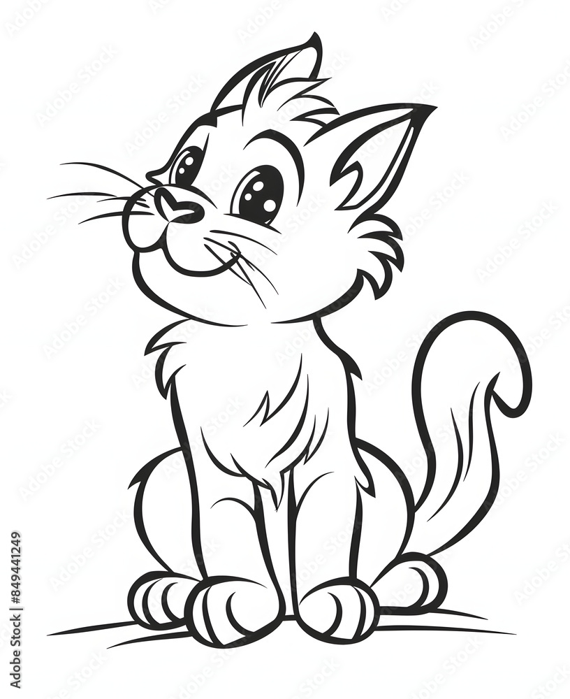 Obraz premium happy cartoon cat