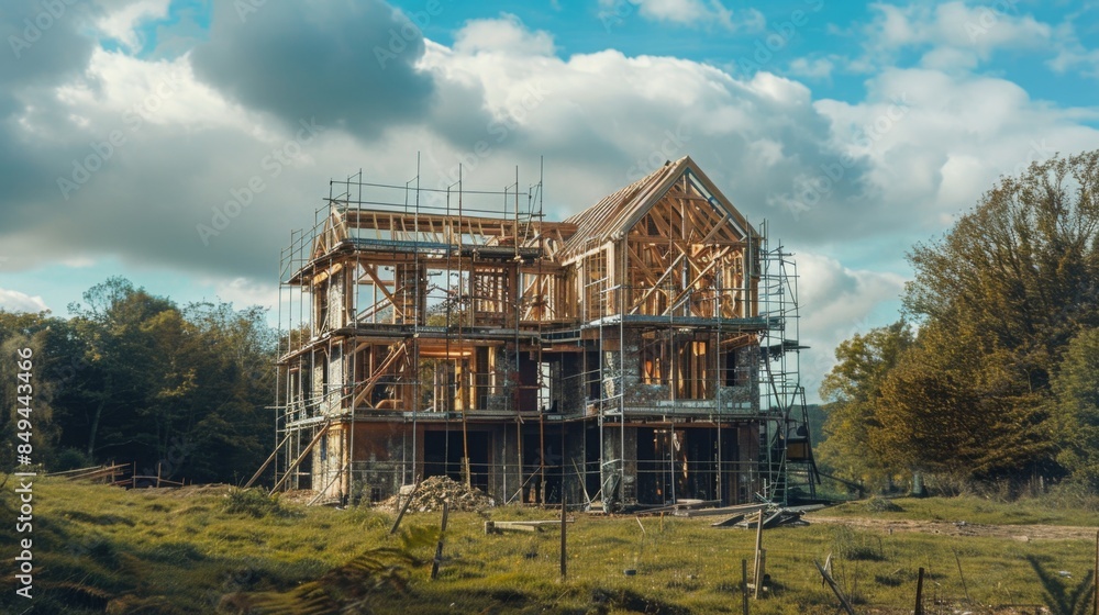 temporary support for house construction , building a house with temporary support temporary support for house construction , building a house with temporary support