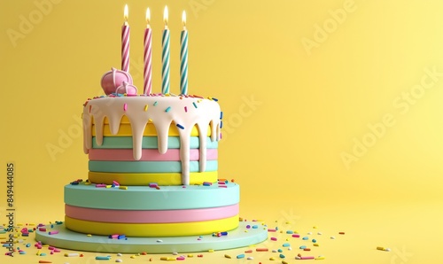 Birthday cake 3D graphics o...