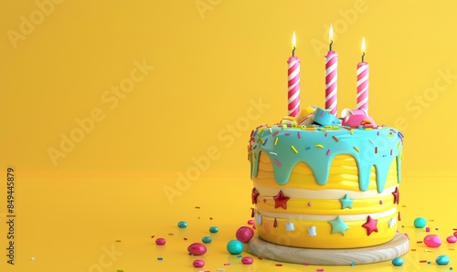 Birthday cake 3D graphics o...