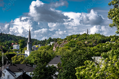When the cloud is caught behind the ends of the tower.Sandefjord,Norway.