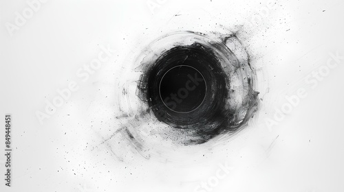 A depiction of a void or black hole on a white background, symbolizing the concept of emptiness or an abyss.
