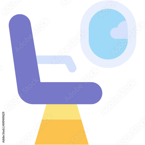 window seat vector design flat icon 