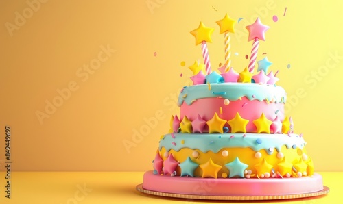Birthday cake 3D graphics o...