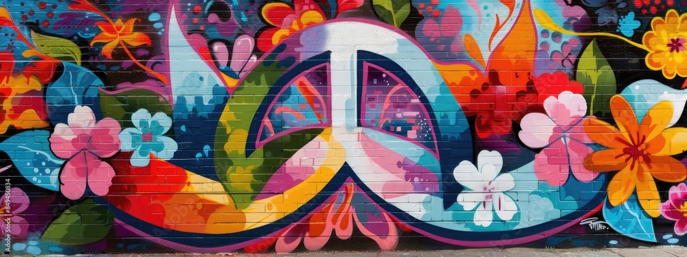 Peace street art graffiti colorful Peace street art graffiti colorful