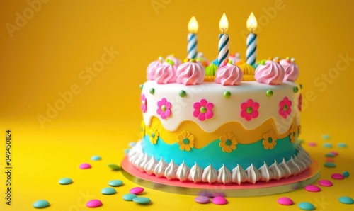 Birthday cake 3D graphics o...