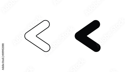 Less Than icon design with white background stock illustration