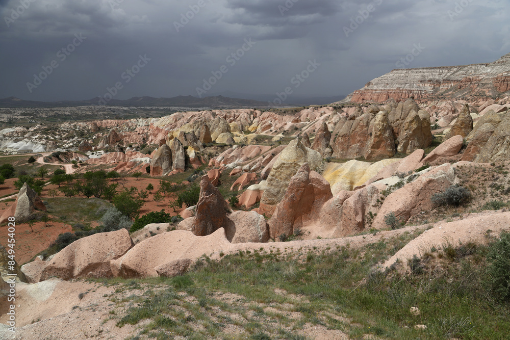 The rock formations of Red Valley in Cappadocia, Turkey The rock formations of Red Valley in Cappadocia, Turkey