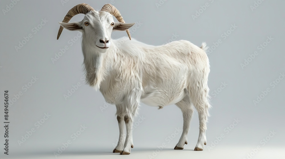 Obraz premium Illustration of Eid Al Adha goat on white background