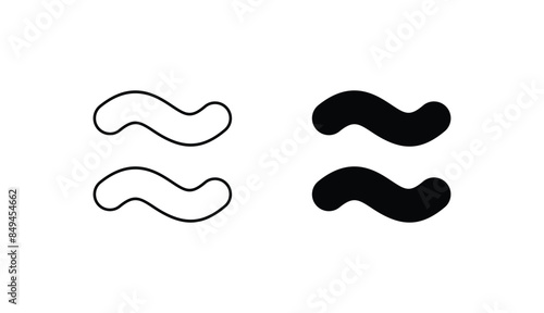 Approximately Equal icon design with white background stock illustration