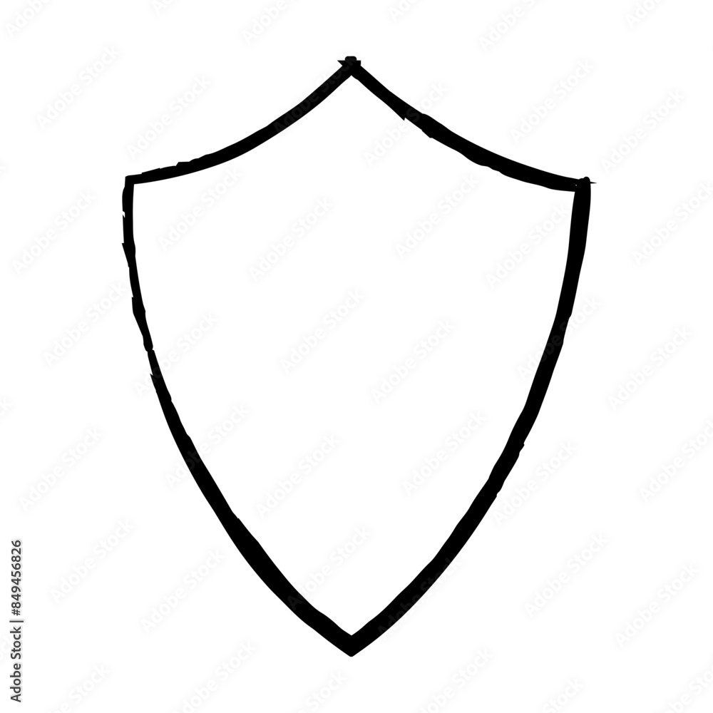 Frame shield texture element, outline border grunge shape icon, decorative doodle for design in vector illustration Frame shield texture element, outline border grunge shape icon, decorative doodle for design in vector illustration