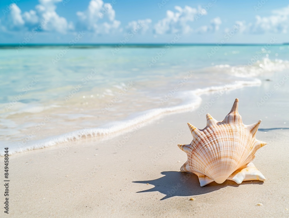 Shell on the beach, seashell on the white sand Shell on the beach, seashell on the white sand