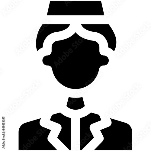 Flight Attendant  vector design silhouette icon 