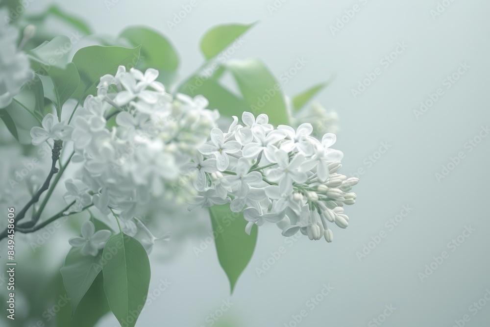 Summer garden white lilac branches Summer garden white lilac branches