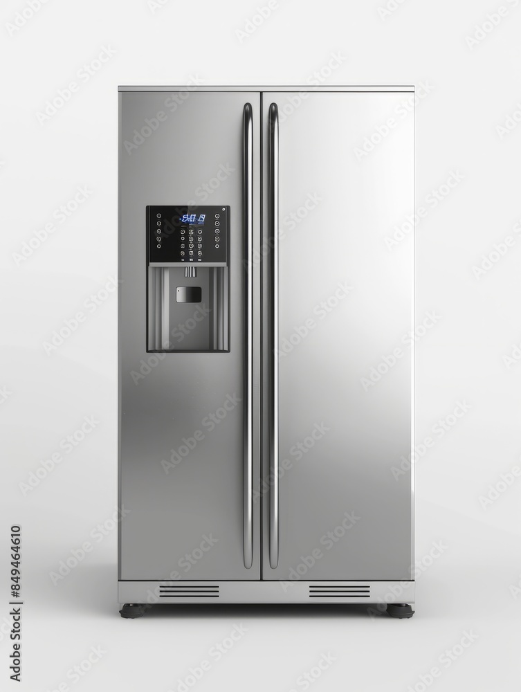 Modern domestic refrigerator with control display Modern domestic refrigerator with control display