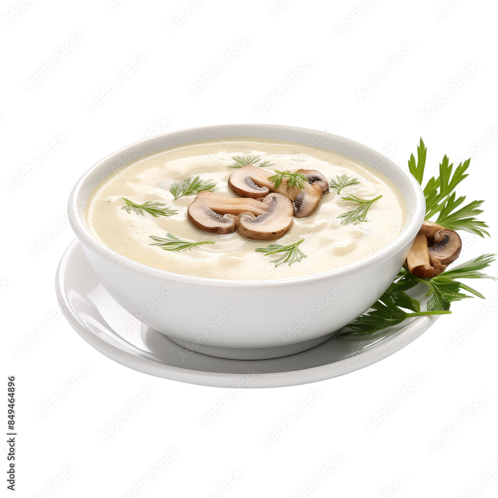 Delicious Bowl of Lobster Bisque Soup isolated on transparent background, png, cut out. Delicious Bowl of Lobster Bisque Soup isolated on transparent background, png, cut out.