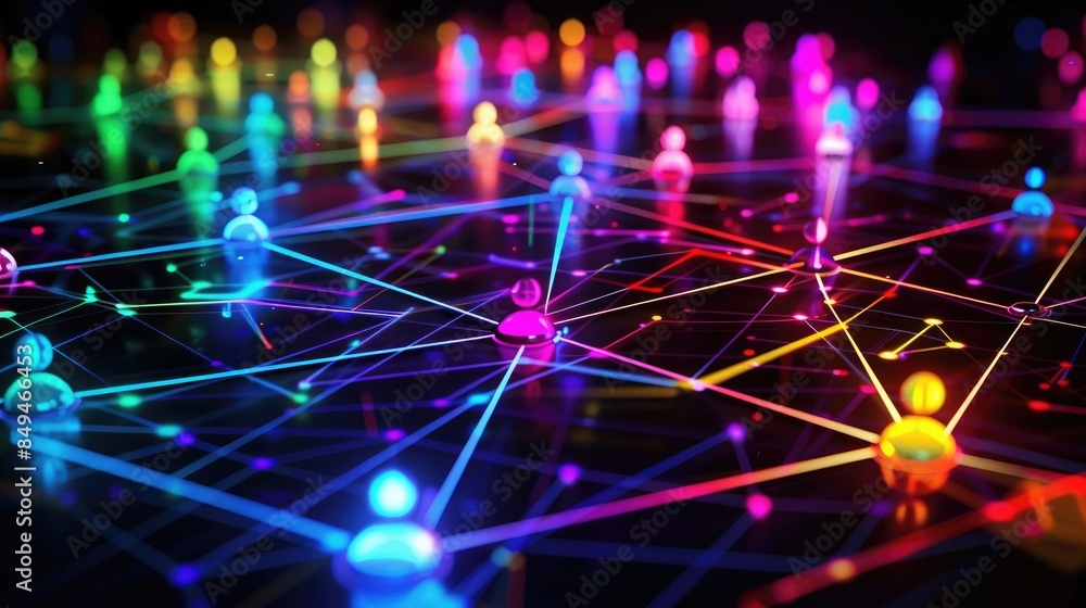 Social networks connections hologram Social networks connections hologram