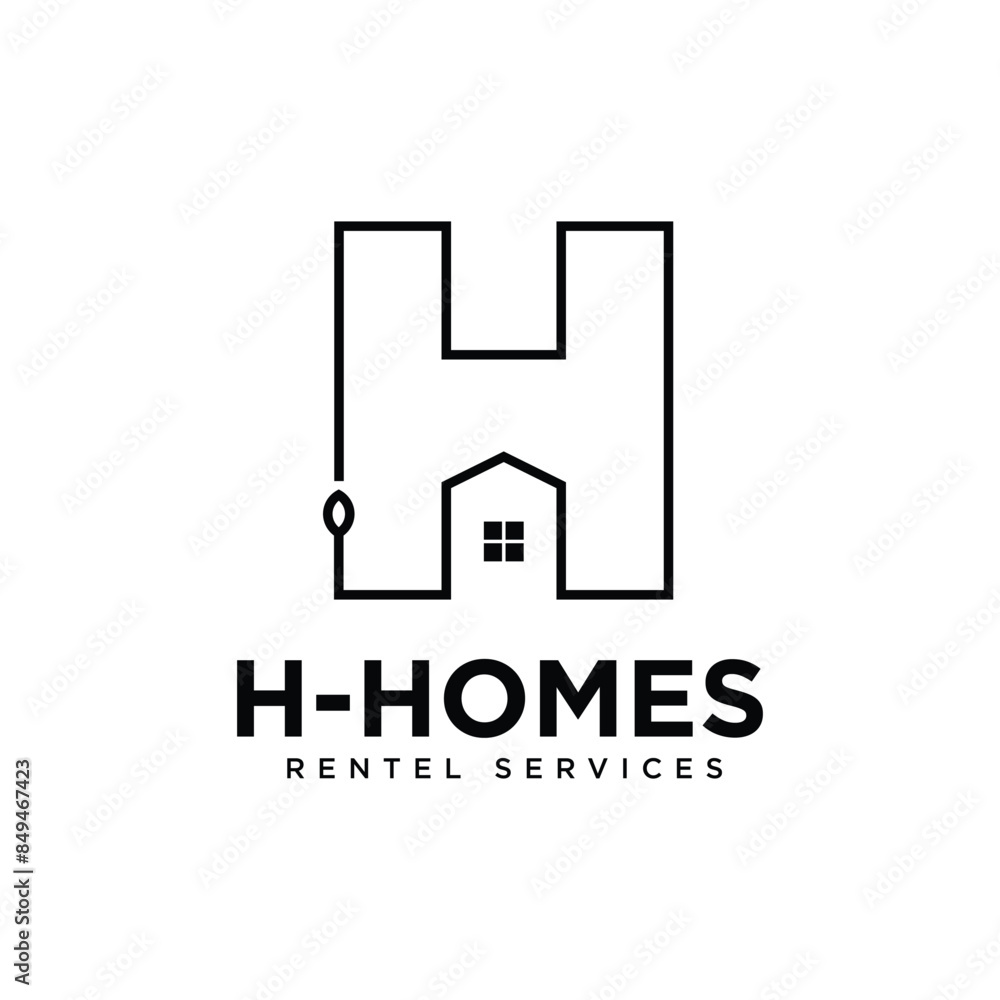 Letter H typography logo design H + Homes concept design Letter H typography logo design H + Homes concept design