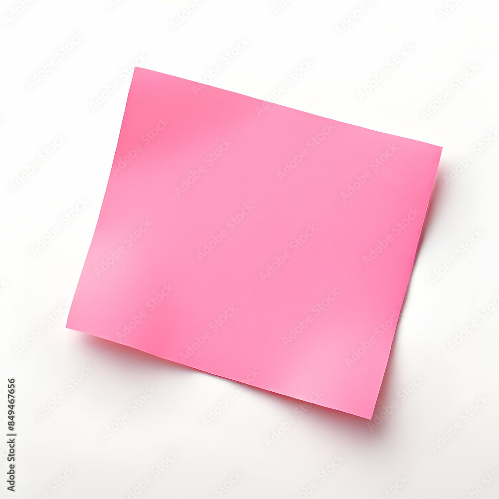 photo of a beautiful blank pink post it note for students, business, reminders, projects, etc. on white background. Generative Ai photo of a beautiful blank pink post it note for students, business, reminders, projects, etc. on white background. Generative Ai