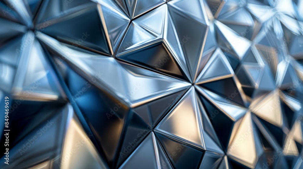 Close-up of reflective metal tiles in a geometric pattern, modern and abstract design, seamless vector, shiny finish Close-up of reflective metal tiles in a geometric pattern, modern and abstract design, seamless vector, shiny finish