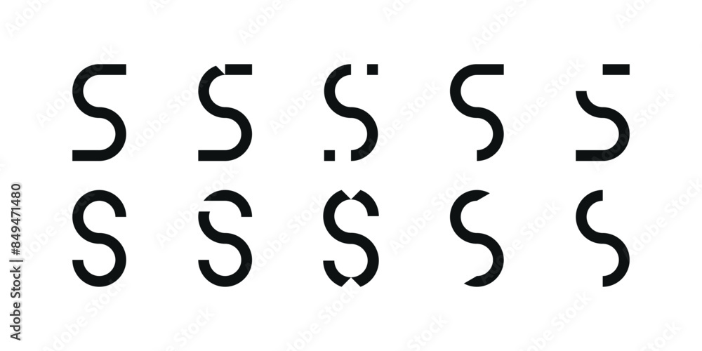 Naklejka premium Logo collection, abstract letter S logo design. Icons for business of minimalist, elegant, simple. Premium Vector