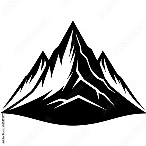 Mountain Silhouette Vector Art Illustration – Perfect for Outdoor and Nature Design Projects