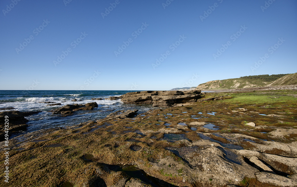 View of Azkorri or Gorrondatxe beach in Getxo, Biscay, Basque Country View of Azkorri or Gorrondatxe beach in Getxo, Biscay, Basque Country