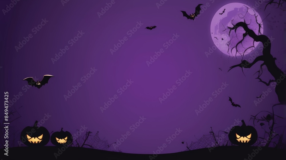 Fototapeta premium Pumpkins, Ghost, Spider Labs, halloween Background