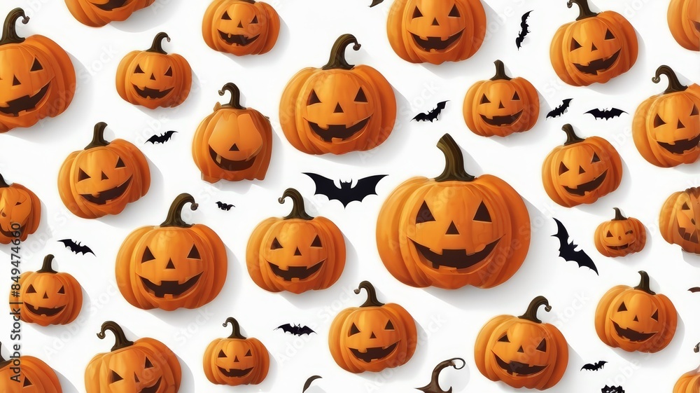 Naklejka premium Pumpkins, Ghost, Spider Labs, halloween Background