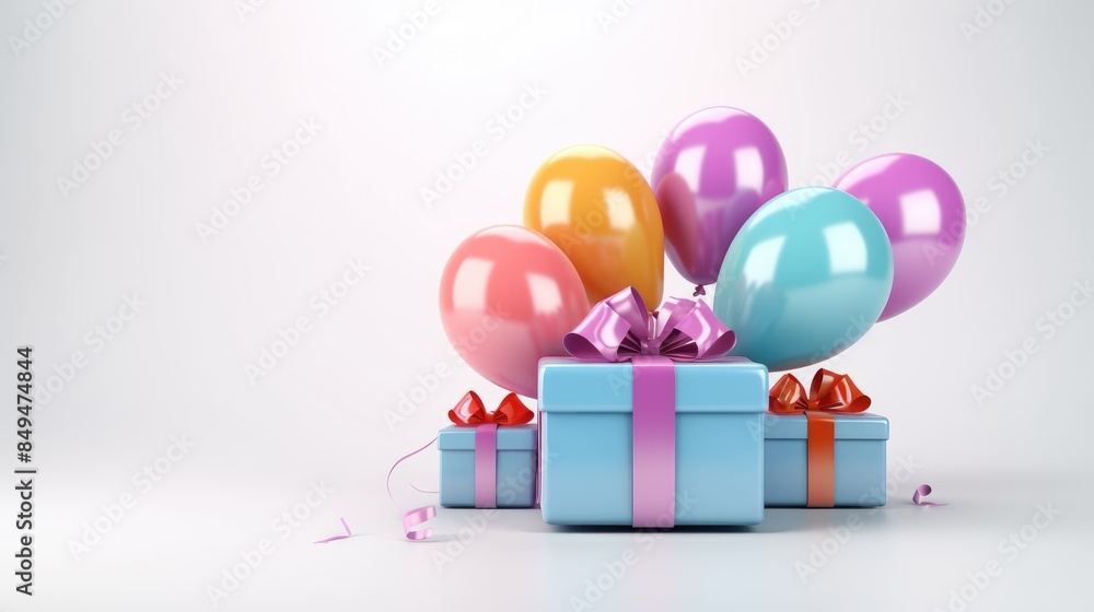 gift box with balloons gift box with balloons