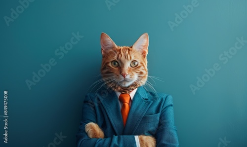 Representative cat businessman in suit and tie