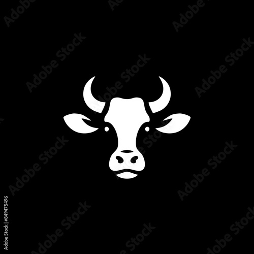 cow cattle meat farm ranch icon logo vector