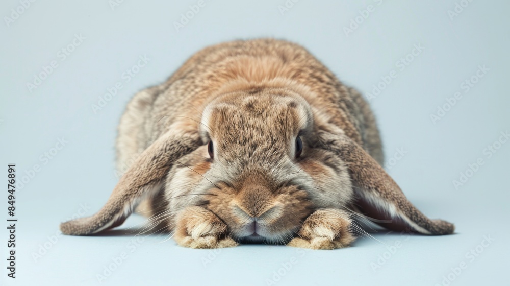 Fototapeta premium Cute baby rabbit with plain background.