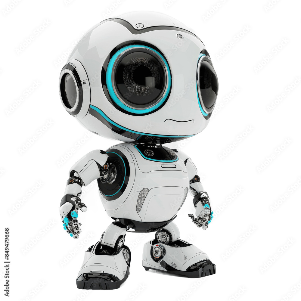 3d Robot chatbot on white transparent background AI support in technology and business concept 3d Robot chatbot on white transparent background AI support in technology and business concept