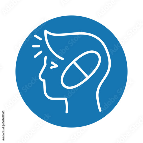 Antipsychotics line black icon. Vector isolated button.