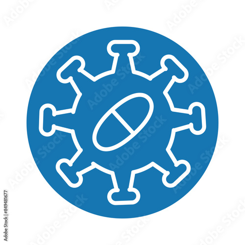 Antivirals line black icon. Vector isolated button.