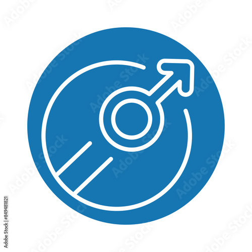 Sex hormones (male) line black icon. Vector isolated button.