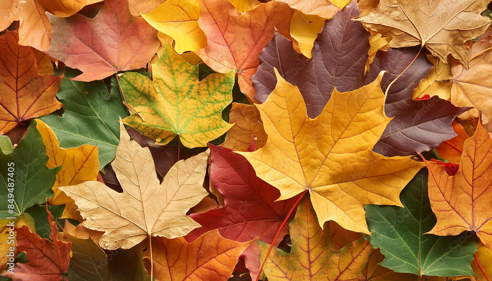 Fallen colorful leaves texture. Autumn season. Beautiful nature. Top view Fallen colorful leaves texture. Autumn season. Beautiful nature. Top view