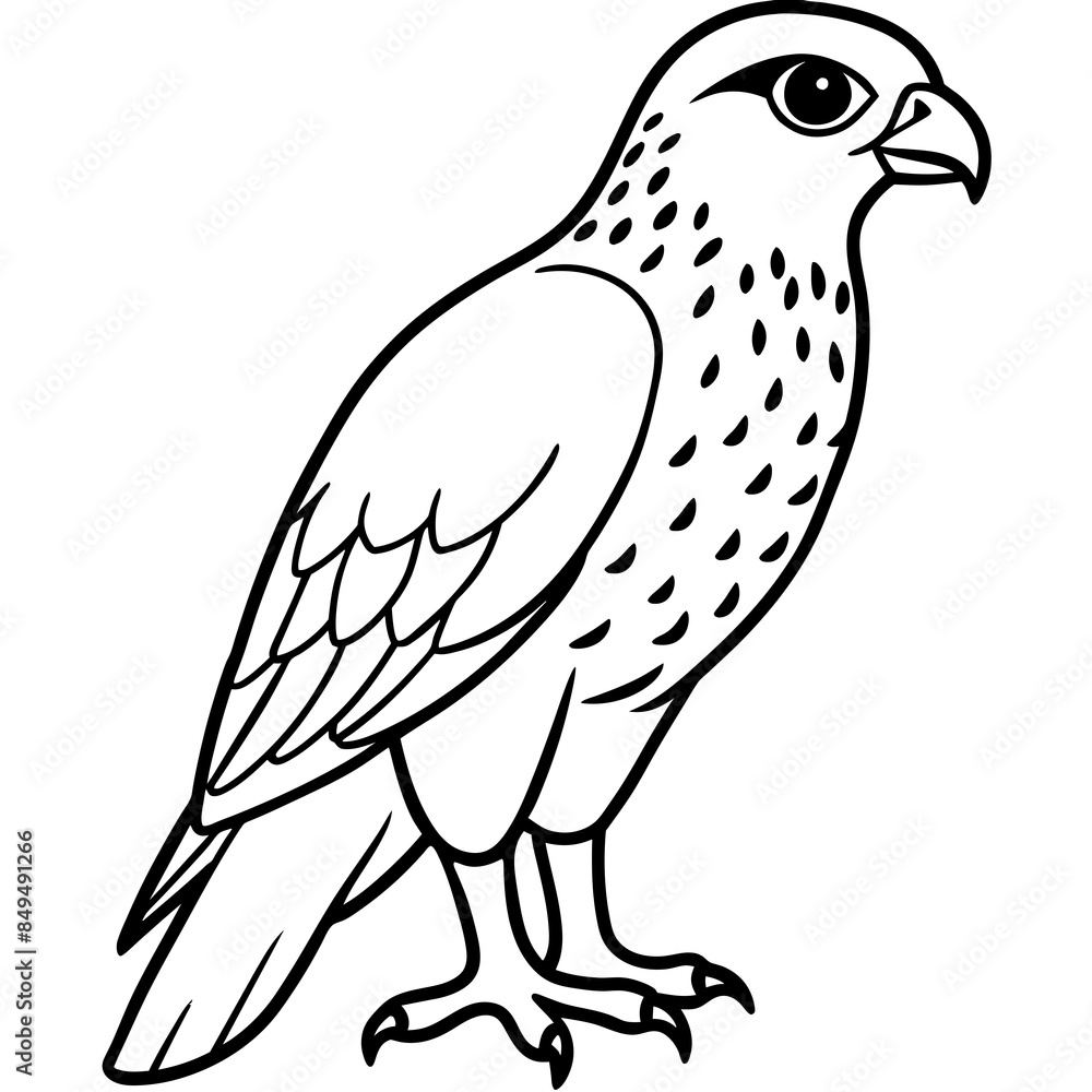 Fototapeta premium solid-black-outline-cooper-s-hawk-animal-vector