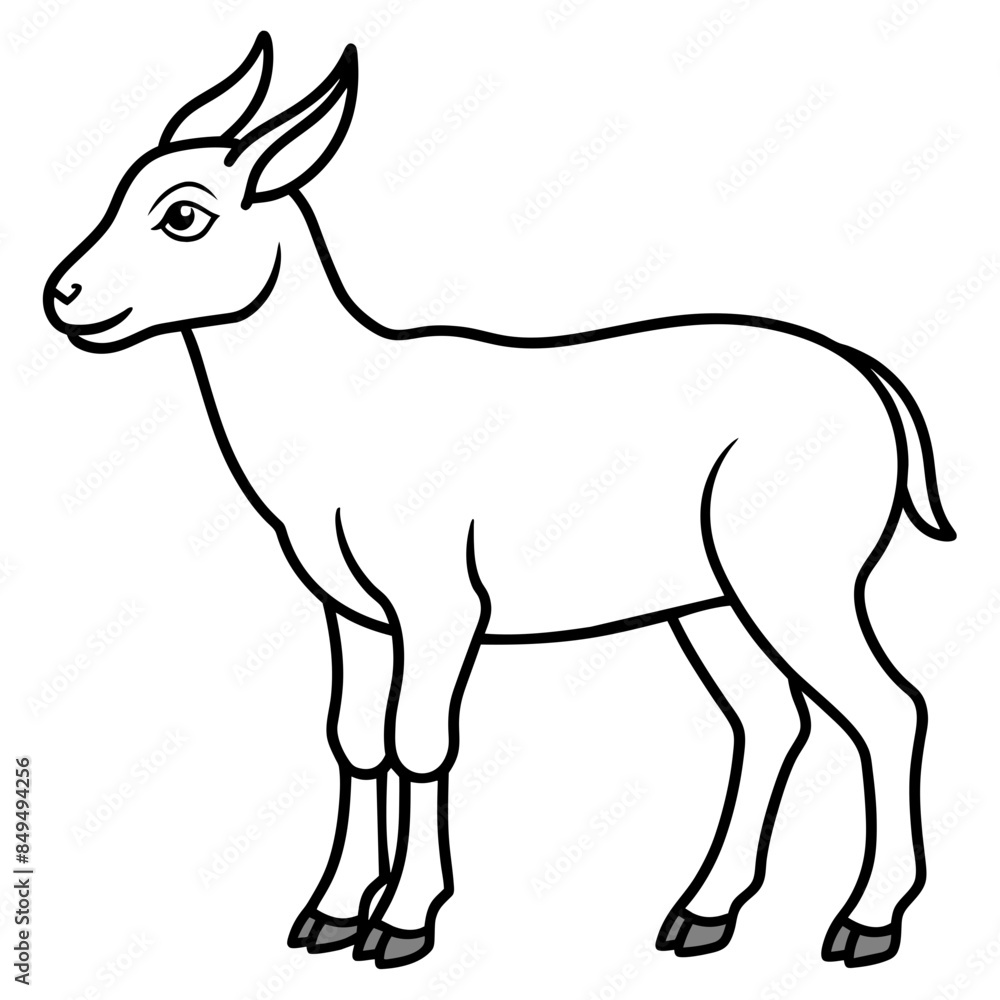 solid-black-outline-goral-animal-vector solid-black-outline-goral-animal-vector