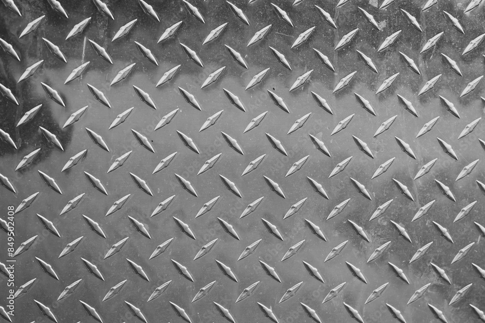Steel sheet with diamond pattern for background use. Steel sheet with diamond pattern for background use.