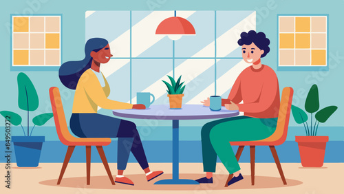 two-people-discussing-by-sitting-on-chairs-around