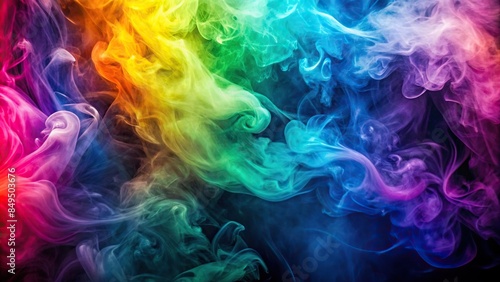 Colorful gradient wallpaper background with swirling smoke patterns, smoke, colorful, gradient, wallpaper, background © wasana